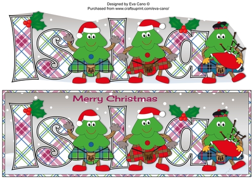 Crazy Scottish Christmas Trees ISLA large dl