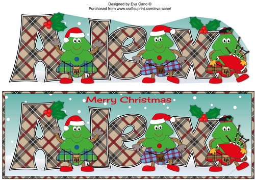 Crazy Scottish Christmas Trees ALEX large dl