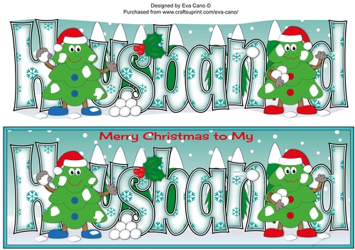Crazy Christmas Trees Snowball Fight HUSBAND large dl