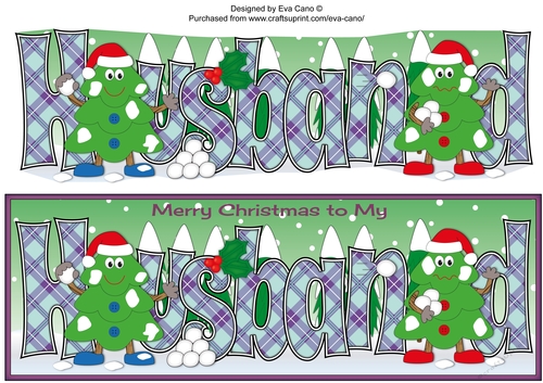 Crazy Christmas Trees Snowball Fight HUSBAND large dl 2