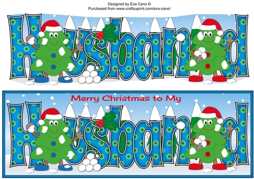 Crazy Christmas Trees Snowball Fight HUSBAND large dl 3