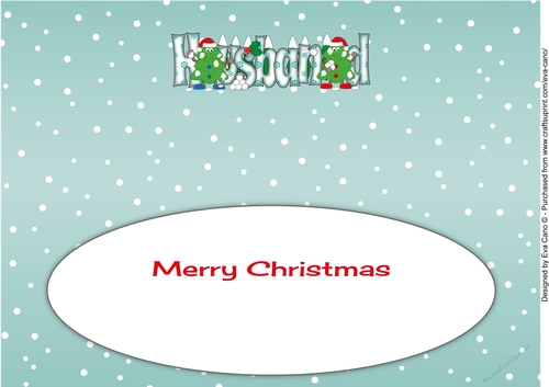 Crazy Christmas Trees Snowball Fight HUSBAND large dl insert