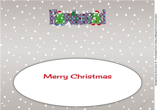 Crazy Christmas Trees Snowball Fight HUSBAND large dl 4 insert