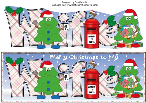 Crazy Christmas Trees with letters to Santa WIFE large dl