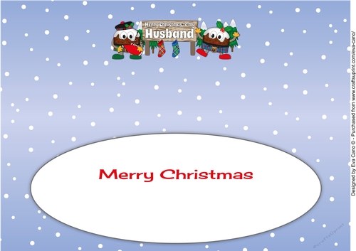 Crazy Scottish Christmas Puddings with big sign HUSBAND large dl insert