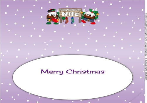 Crazy Scottish Christmas Puddings with big sign WIFE large dl insert