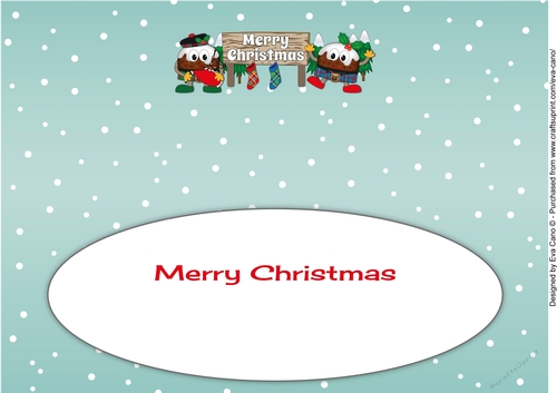 Crazy Scottish Christmas Puddings with big sign CHRISTMAS large dl insert