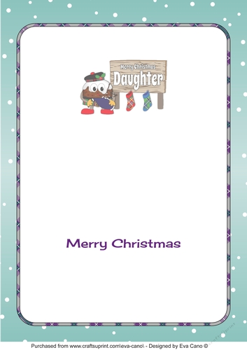 Crazy Scottish Christmas Pudding with big sign DAUGHTER decoupage insert