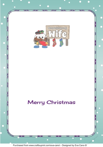 Crazy Scottish Christmas Pudding with big sign WIFE decoupage insert