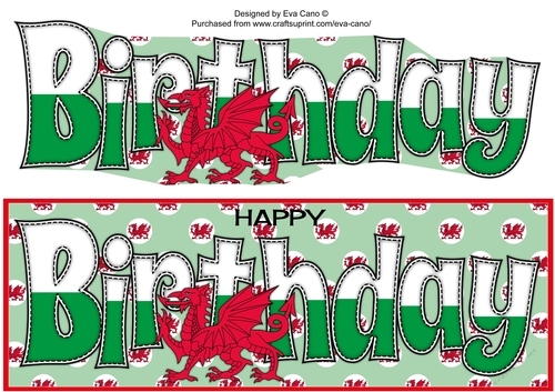 Welsh Dragon BIRTHDAY large dl