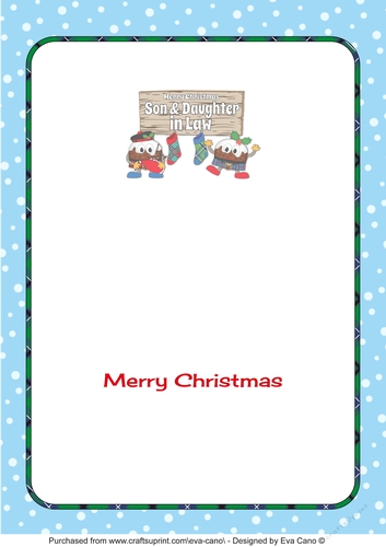 Crazy Scottish Christmas Puddings with big sign SON & DAUGHTER IN LAW decoupage insert