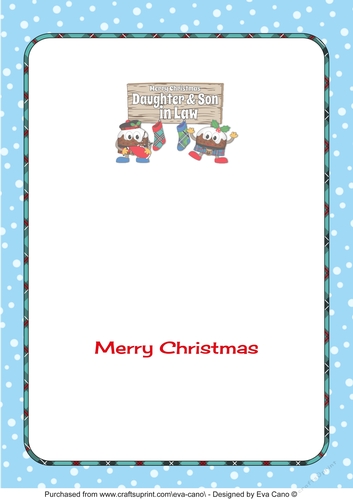 Crazy Scottish Christmas Puddings with big sign DAUGHTER & SON IN LAW decoupage insert