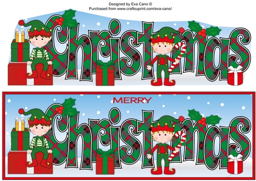 Christmas Elves with presents CHRISTMAS large dl 2