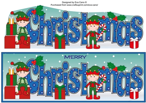Christmas Elves with presents CHRISTMAS large dl 3