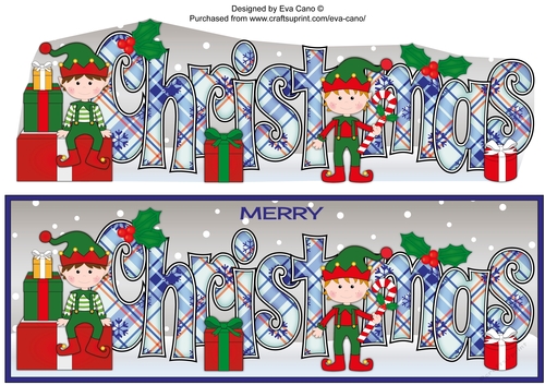 Christmas Elves with presents CHRISTMAS large dl 4