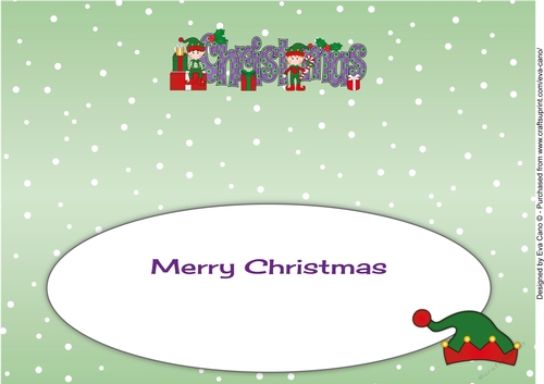 Christmas Elves with presents CHRISTMAS large dl insert