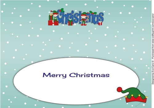 Christmas Elves with presents CHRISTMAS large dl 3 insert