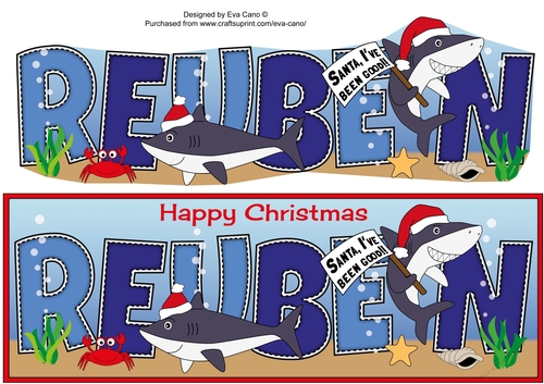 Christmas Sharks REUBEN large dl