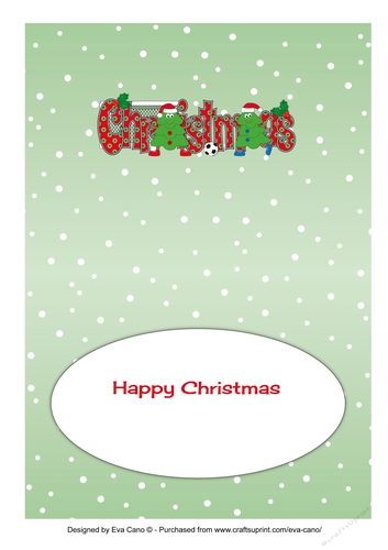 Crazy Christmas Trees playing football CHRISTMAS 5x7 insert