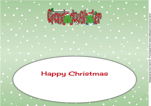 Crazy Christmas Trees playing football GRANDDAUGHTER large dl insert