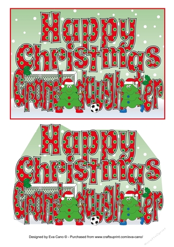 Crazy Christmas Trees playing football GRANDDAUGHTER 5x7