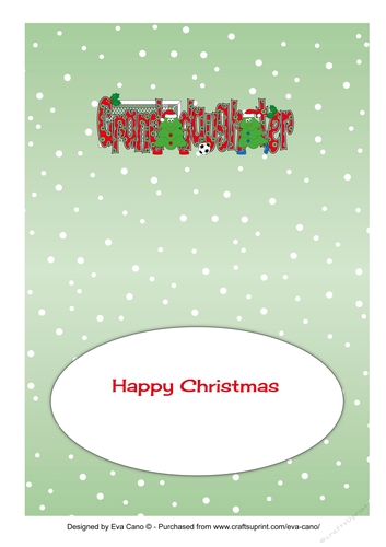 Crazy Christmas Trees playing football GRANDDAUGHTER 5x7 insert