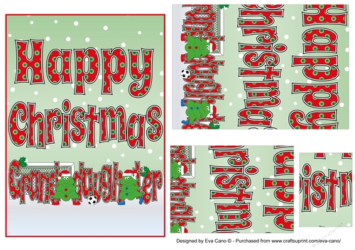 Crazy Christmas Trees playing football GRANDDAUGHTER 5x7 portrait