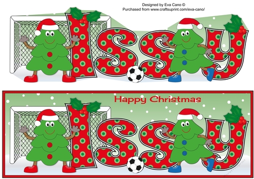 Crazy Christmas Trees playing football ISSY large dl