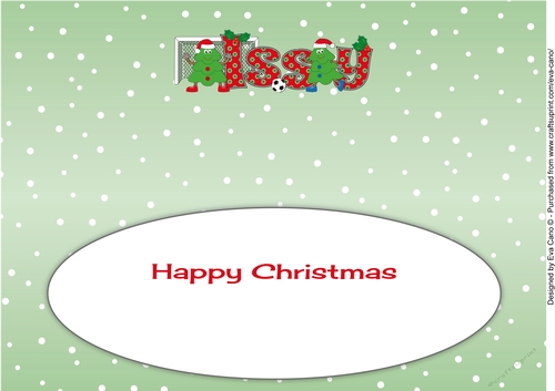 Crazy Christmas Trees playing football ISSY large dl insert