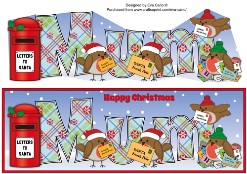 Christmas Robins with letters to Santa MUM large dl