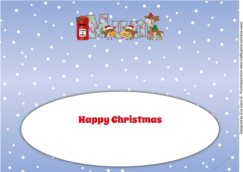 Christmas Robins with letters to Santa MUM large dl insert