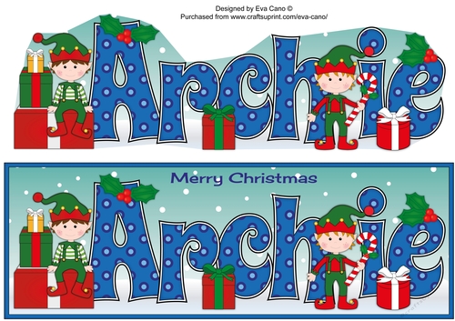 Christmas Elves with presents ARCHIE large dl