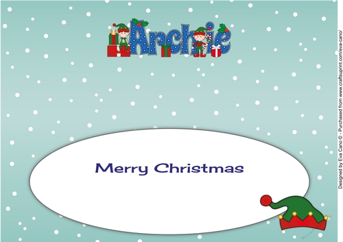 Christmas Elves with presents ARCHIE large dl insert