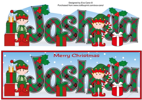 Christmas Elves with presents JOSHUA large dl
