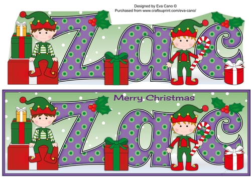 Christmas Elves with presents ZAC large dl