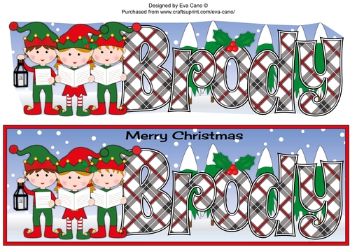 Elves Carol singers BRODY large dl