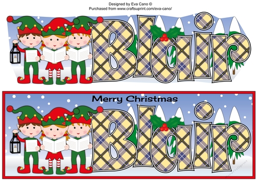 Elves Carol singers BLAIR large dl