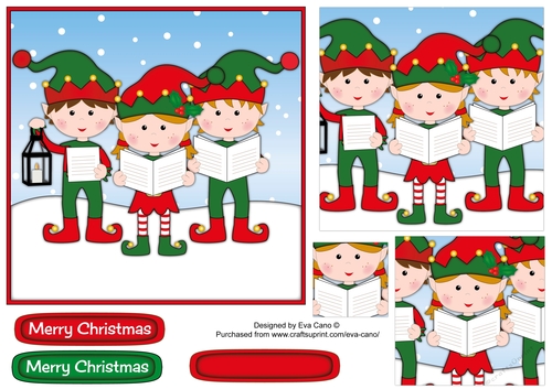 Elves Carol Singers topper