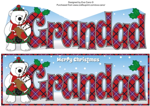 Scottish Piper Monty Polar Bear GRANDAD large dl