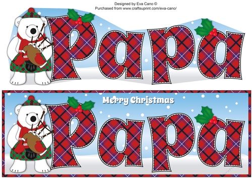 Scottish Piper Monty Polar Bear PAPA large dl
