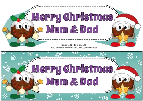 Crazy Christmas Puddings with Christmas decorations MUM & DAD large dl