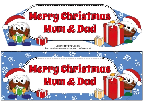 Crazy Christmas Puddings with presents MUM & DAD large dl