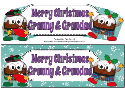 Crazy Scottish Christmas Puddings GRANNY & GRANDAD large dl