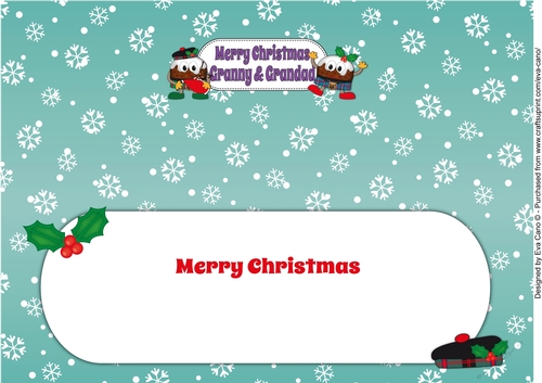 Crazy Scottish Christmas Puddings GRANNY & GRANDAD large dl insert