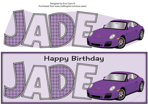 Purple Porsche JADE large dl