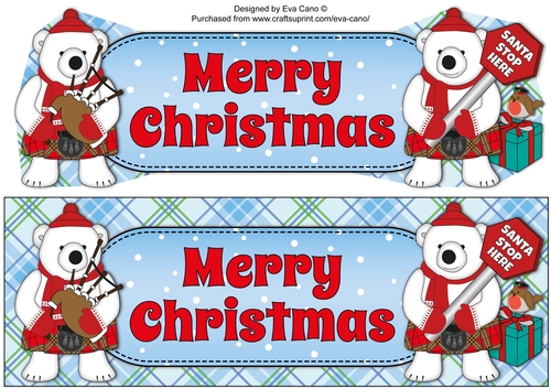 Monty Polar Bear and friend Merry Christmas large dl