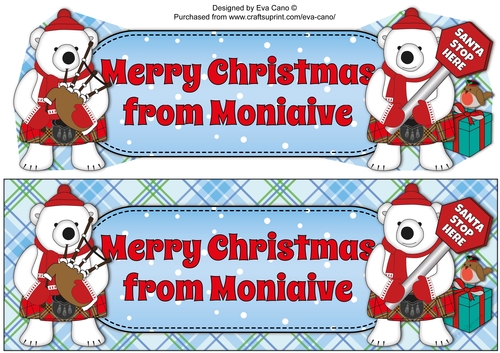 Monty Polar Bear and friend Merry Christmas from MONIAIVE large dl