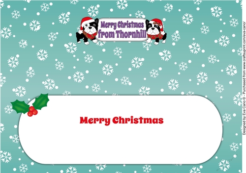 Christmas Freddie and Daisy French Bulldogs Merry Christmas from THORNHILL large dl insert