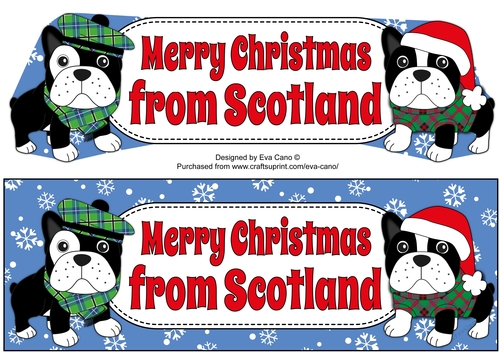 Christmas Freddie and friend French Bulldogs Merry Christmas from SCOTLAND large dl