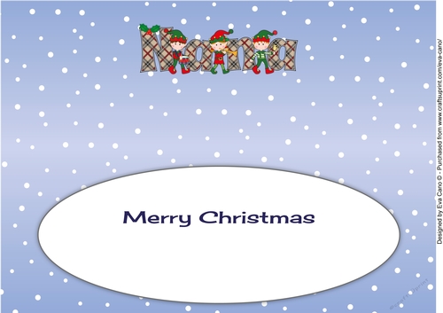 Christmas musical elves NANA large dl insert